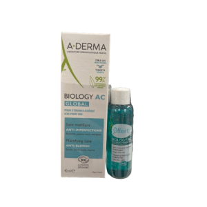 A-Derma Biology AC Global soin matifiant 40ml + gel moussant Biology AC offert 25ml