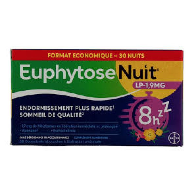 EuphytoseNuit Lp 1,9mg 30 comprimès