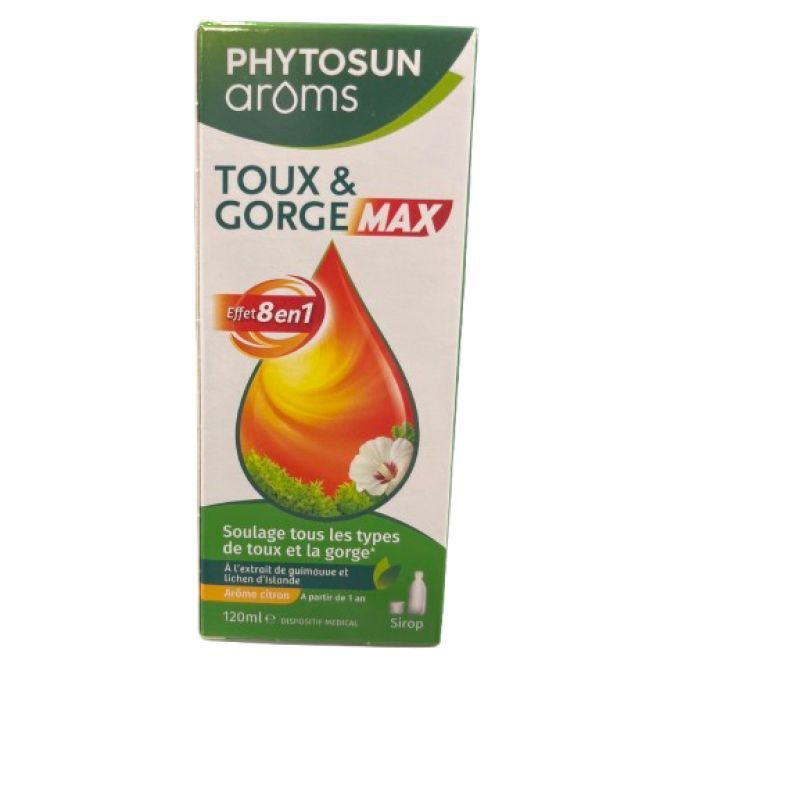 Phytosun - Toux et gorge MAX effet 8 en 1 - 120 ml