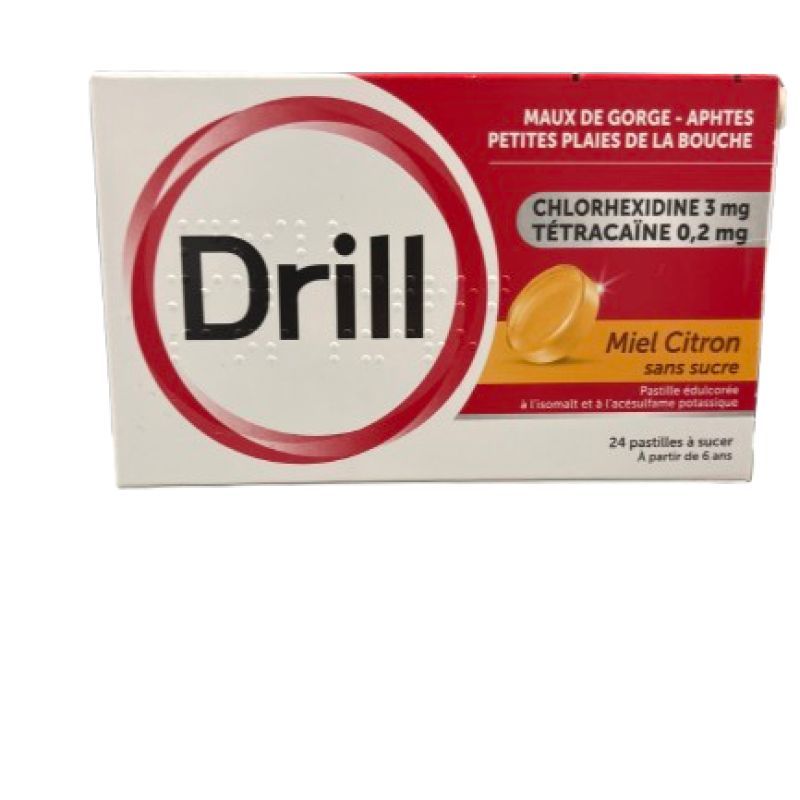 Drill - Miel/Citron Sans/sucre 24 pastilles